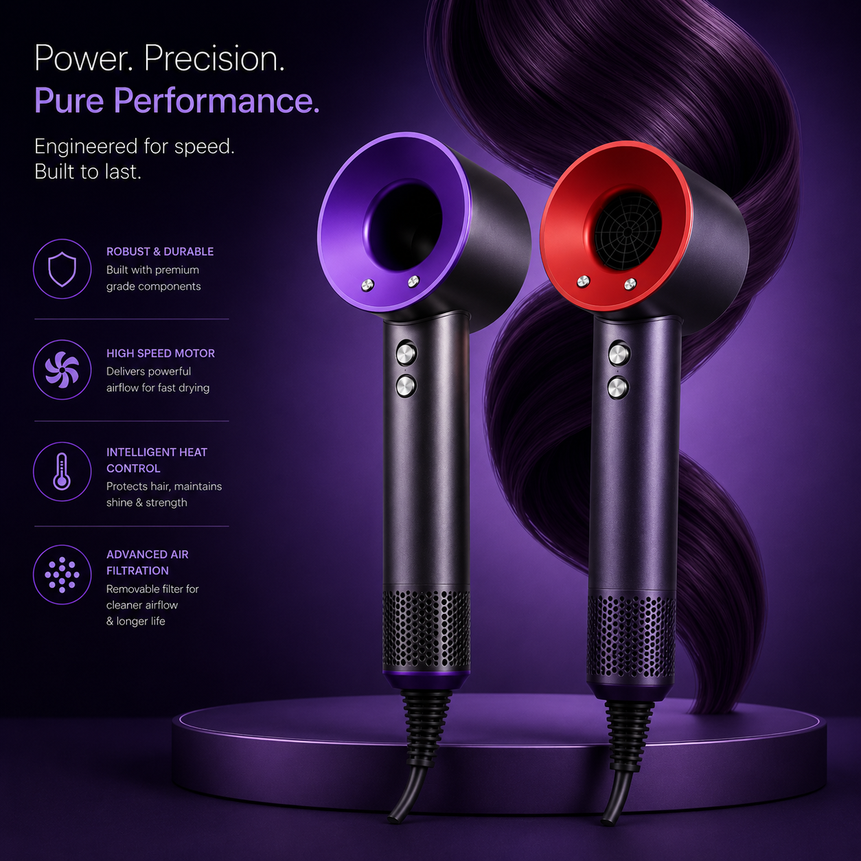 Supersonic High-Speed Hair Dryer Salon-style styling at home — without the salon price.